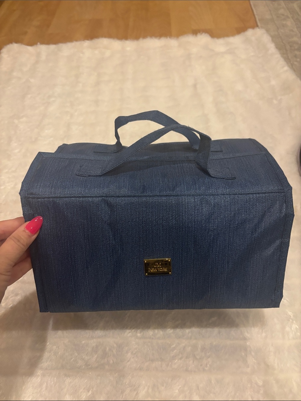 Blue Structured Carry Tote Bag